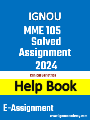 IGNOU MME 105 Solved Assignment 2024